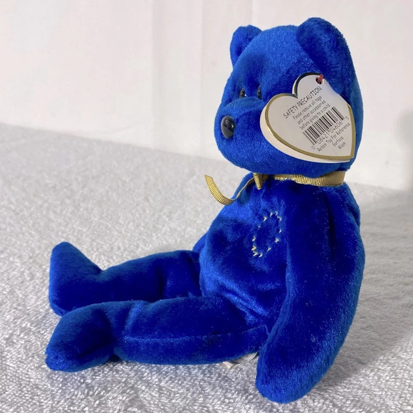 Vintage Ty Beanie Baby Blue Unity Bear Bear - Picture 6 of 13